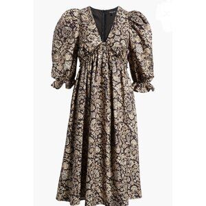 Area Stars Medallion Print Empire Waist Dress Sz S